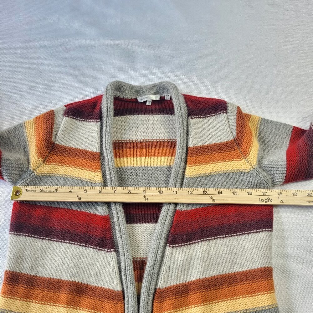 Vince 100% cashmere warm striped open front cardigan sweater size S - Picture 3 of 10